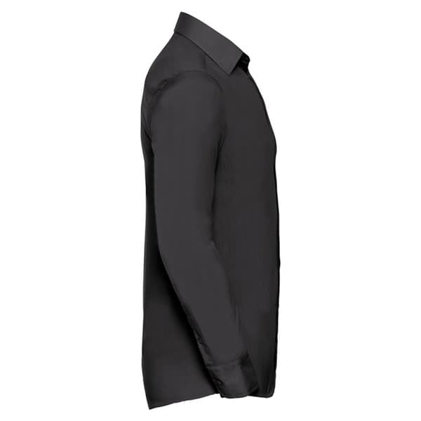 Russell Collection Herrskjorta i polybomull med lång ärm Black M