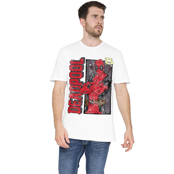Deadpool Herr I Said Mumble T-Shirt M Vit White M