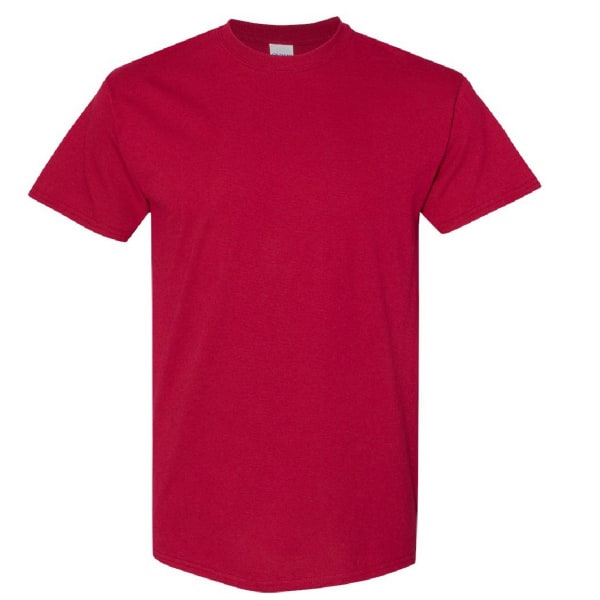 Gildan Herr kraftig bomull kortärmad T-shirt L Cardinal Cardinal L