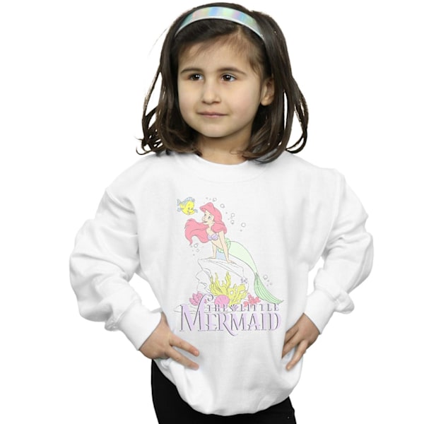 Disney Girls The Little Mermaid Faded Nostalgia Sweatshirt 7-8 White 7-8 Years