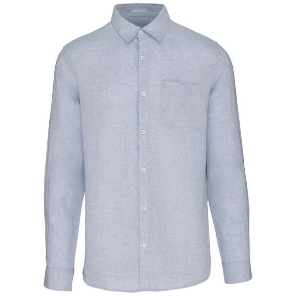 Spasso Linneskjorta för män, långärmad, XL, Linneblå Linen Blue XL