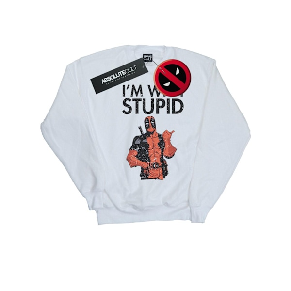 Marvel Deadpool I´m With Stupid Sweatshirt 4XL Vit White 4XL