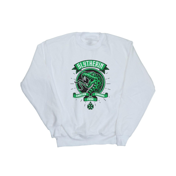 Harry Potter Flickor Slytherin Toon Crest Sweatshirt 7-8 År Vit White 7-8 Years