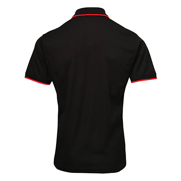 Premier Mens Coolchecker Contrast Pique Polo Shirt 4XL Svart/Röd Black/Red 4XL