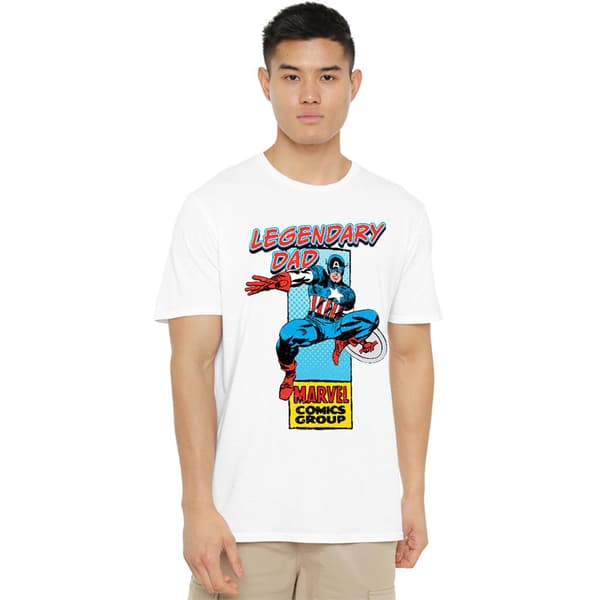 Marvel Comics Herr Legendarisk Pappa Captain America Hörnlåda Tjock White L