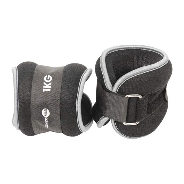 Fitness Mad handleds- och fotledsvärmare (2-pack) 1 kg svart/grå Black/Grey 1kg