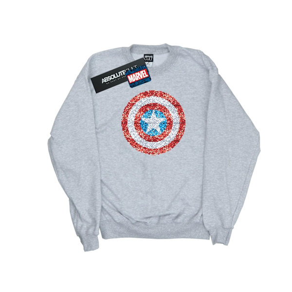 Marvel Herr Captain America Pixelated Shield Sweatshirt L Sport Sports Grey L