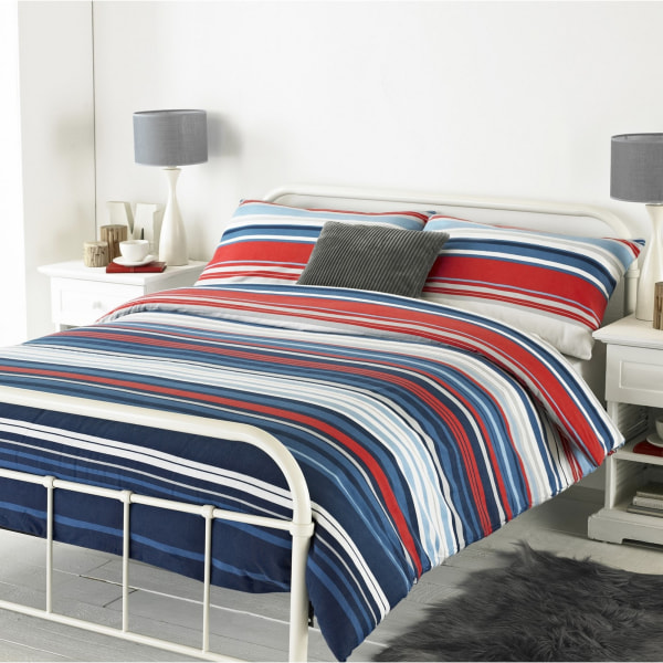 Riva Home Lymington Duvet Set King Blå/Röd Blue/Red King