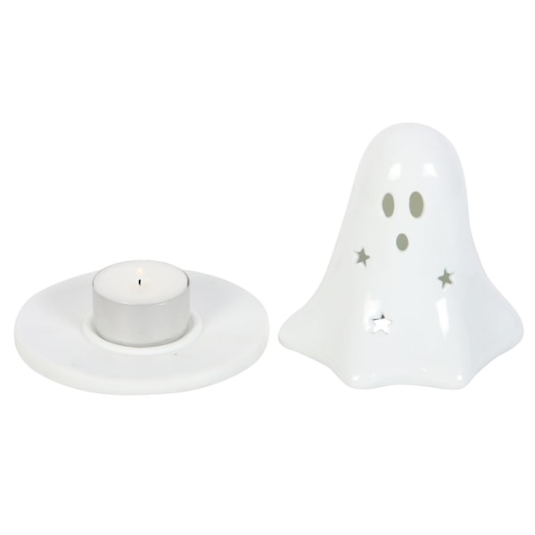 Something Different Keramisk Spök Tealight- och Rökelsekonhållare White One Size