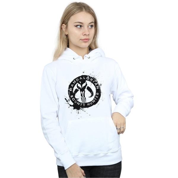 Star Wars Womens/Ladies The Mandalorian Bounty Hunter Splatter White M