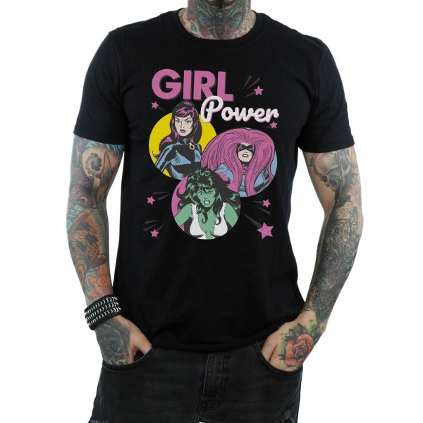 Marvel Comics Girl Power T-shirt för män, 3XL, svart Black 3XL