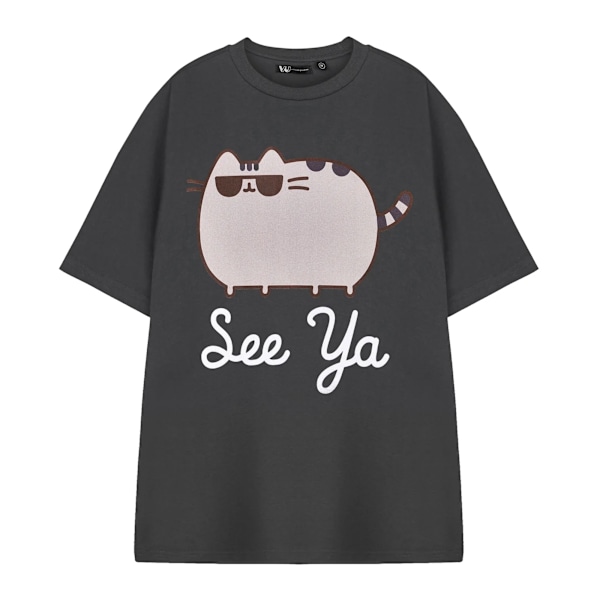 Pusheen Unisex Vuxen See Ya T-shirt med Korta Ärmar Storlek S Kolgrå Charcoal S