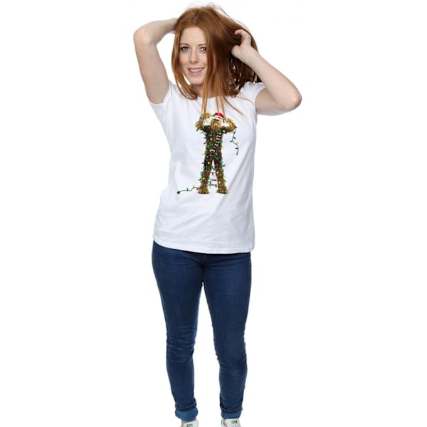 Star Wars Dam/Damer Chewbacca Julbelysning Bomull T-shirt Red XXL