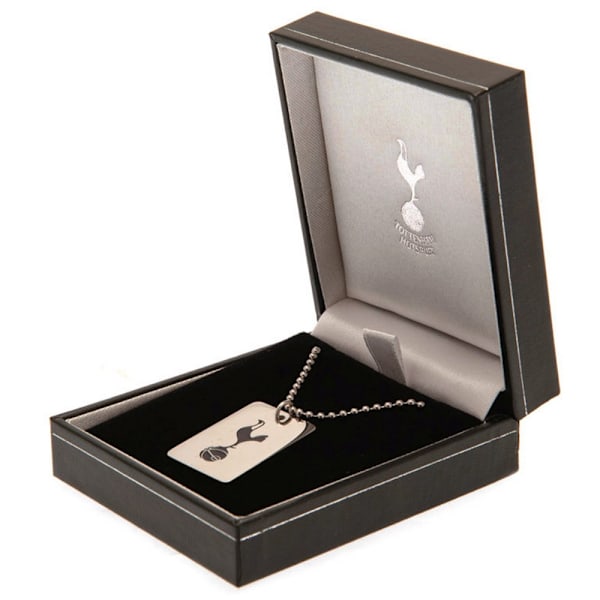 Tottenham Hotspur FC Crest Hundbricka och Kedja One Size Chrome/Svart Chrome/Black One Size