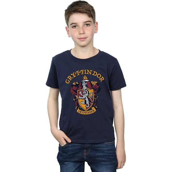 Harry Potter Boys Gryffindor Bomull T-shirt 12-13 År Marinblå Navy Blue 12-13 Years