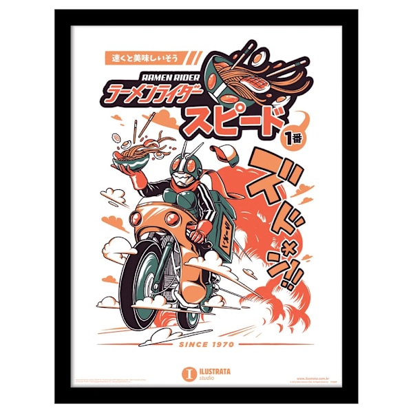 Ilustrata Ramen Rider inramad poster 40cm x 30cm orange/grön/vit Orange/Green/White 40cm x 30cm