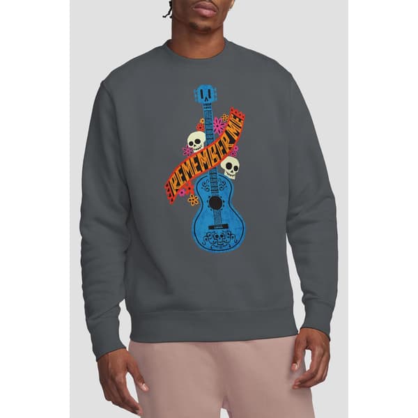Coco Unisex Vuxen Remember Me Gitarr Med Döskallar Sweatshirt L C Charcoal L