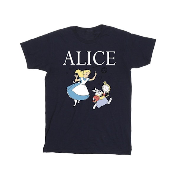 Disney Boys Alice In Wonderland Follow The Rabbit T-Shirt 7-8 år Navy Blue 7-8 Years