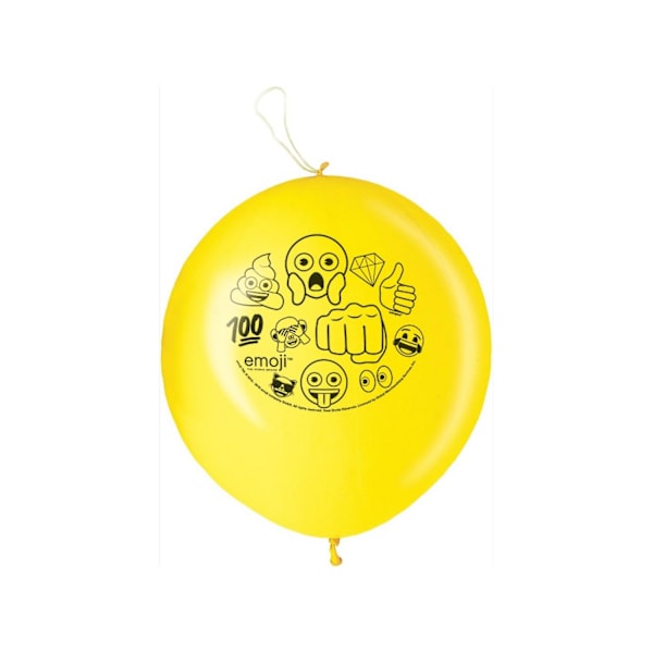 Emoji Latex Emotions Ballonger (2-pack) One Size Gul/Svart Yellow/Black One Size