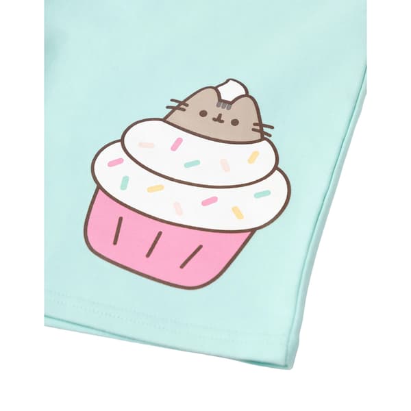 Pusheen Flickor Söt Bubble T-shirt & Shorts Set 9-10 År Grå Grey Solid 9-10 Years