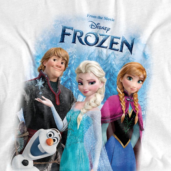 Frozen Unisex Vuxen Elsa Anna Kristoff Olof Poster T-Shirt L Wh White L