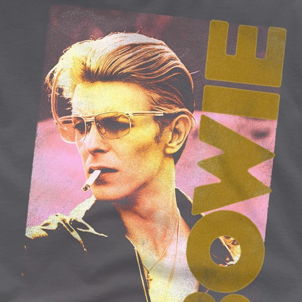 David Bowie Herr Smokin T-Shirt M Kolgrå Charcoal M