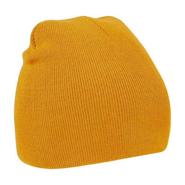 Beechfield Plain Basic Knitted Winter Beanie Hat One Size Mustard Mustard One Size