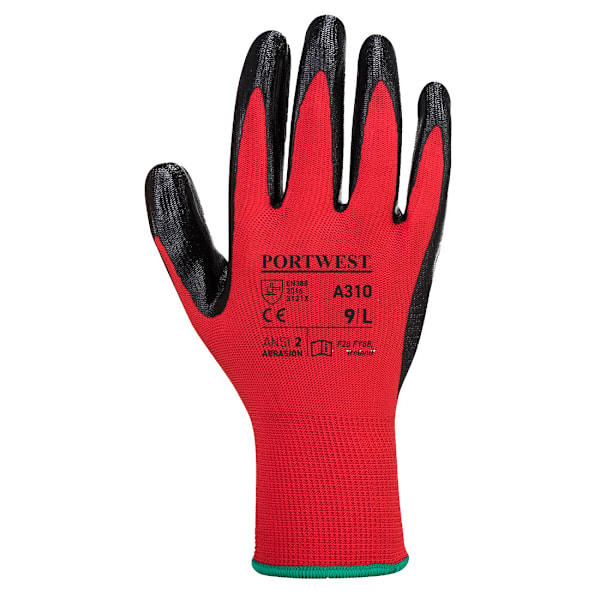 Portwest Unisex Adult A310 Flexo Nitrile Grip Gloves S Röd/Svart Red/Black S