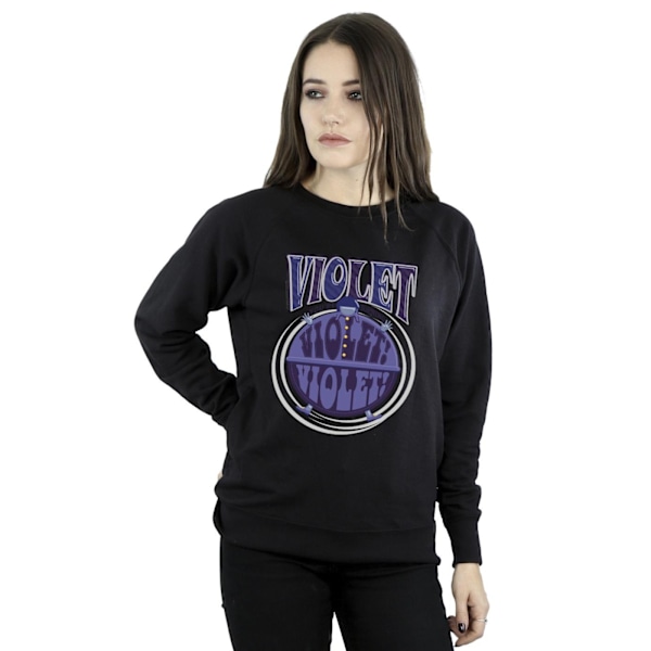 Willy Wonka Dam/Damer Violet Turning Violet Sweatshirt XL B Black XL