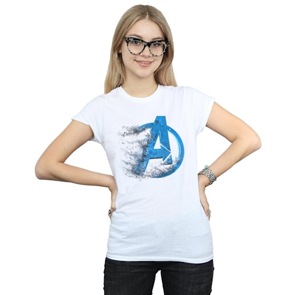 Marvel Womens/Ladies Avengers Endgame Dusted Logo Bomull T-Shir White L