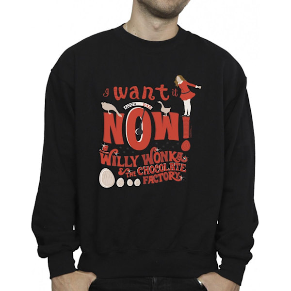 Willy Wonka Herr Verruca Salt Jag Vill Ha Den Nu Sweatshirt M Svart Black M