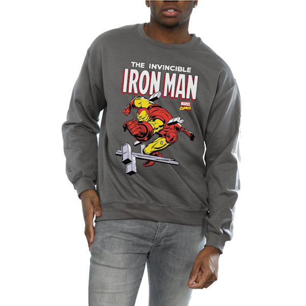 Marvel Iron Man Smash Sweatshirt M Charcoal för män Charcoal M