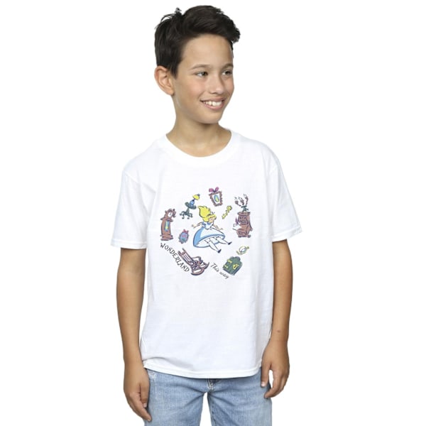 Disney Boys Alice In Wonderland Falling T-Shirt 5-6 År Vit White 5-6 Years