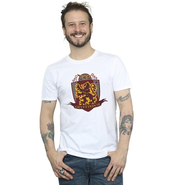 Harry Potter T-shirt för män med Gryffindors emblem på bröstet, XXL, vit White XXL