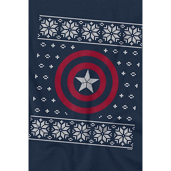 Captain America Barn/Ungdom Sköld T-Shirt 12-13 År Marinblå Navy 12-13 Years