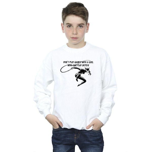 DC Comics Boys Catwoman Don´t Play Games Sweatshirt 9-11 år White 9-11 Years