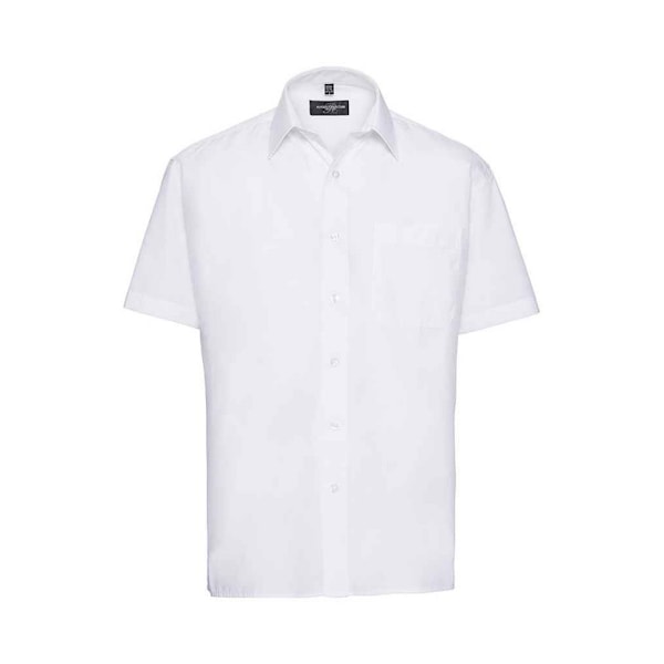 Russell Collection Herr Poplin Easy-Care Skjorta L Vit White L