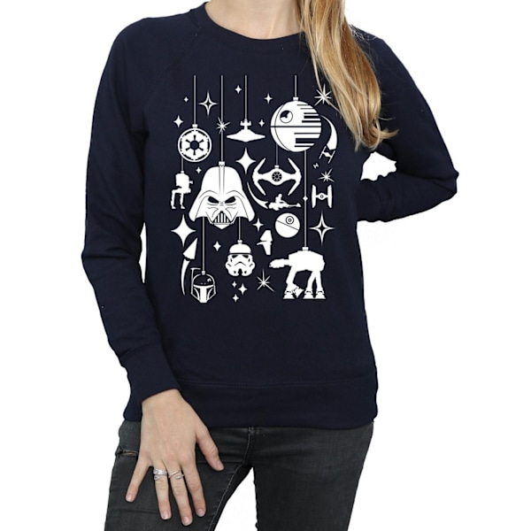 Star Wars Dam/Damer Jul Dekorationer Sweatshirt M Marinblå Navy Blue M