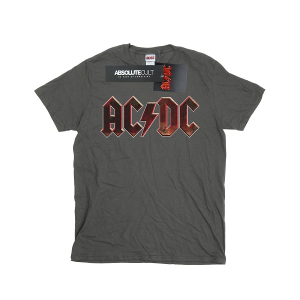 AC/DC Boys Logo Raw Distressed T-Shirt 9-11 år Charcoal Charcoal 9-11 Years
