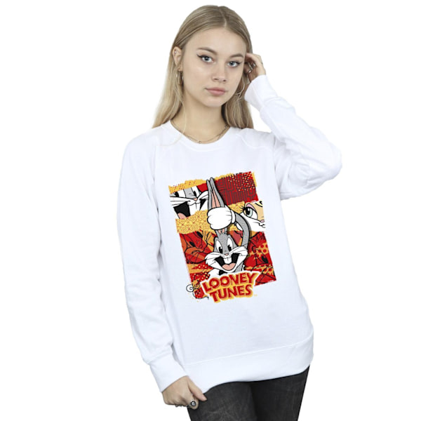 Looney Tunes Dam/Damer Bugs Kanin Comic Nyår Sweatshirt White M