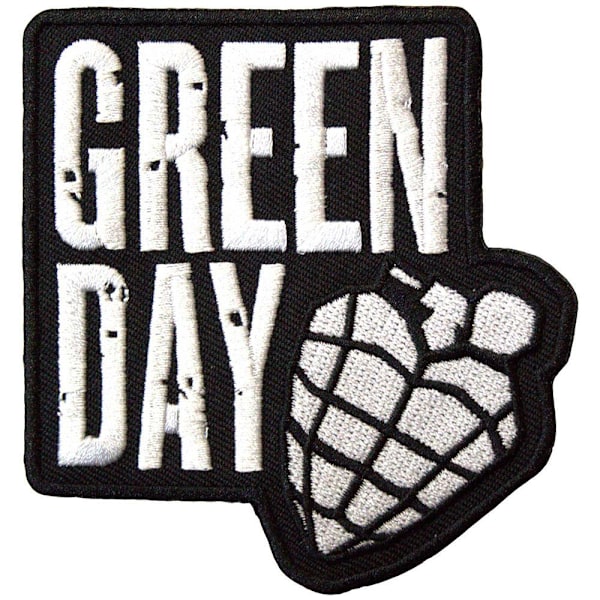 Green Day Grenade Vävd Stacked Logo Strykmärke One Size Bla Black/White One Size