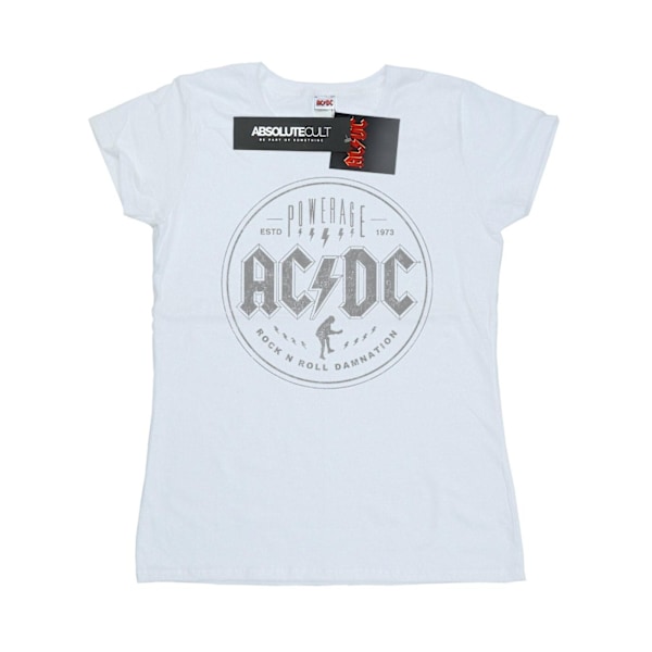 AC/DC Damnation Svart Bomull T-shirt för Dam White L