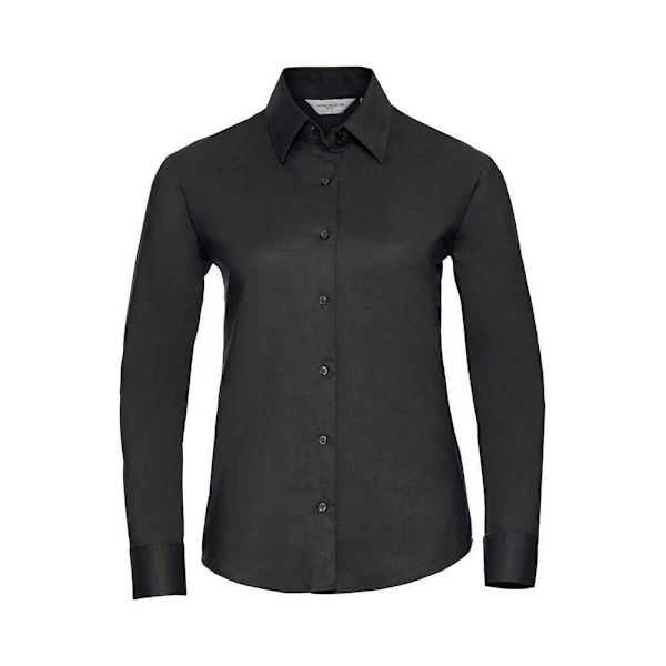 Russell Dam/Damer Oxford Easy-Care Långärmad Skjorta XS Svart Black XS