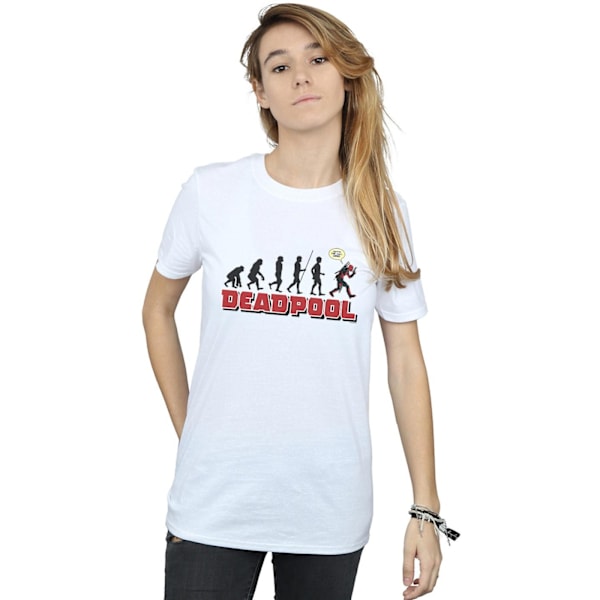 Marvel Womens/Ladies Deadpool Evolution Bomull Boyfriend T-Shir White XXL