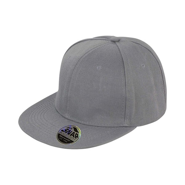 Result Headwear Bronx Original Flat Peak Snapback Cap One Size Heather Grey One Size
