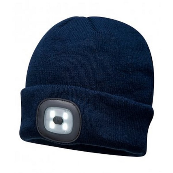 Portwest Herr LED Huvudlampa Mössa One Size Marinblå Navy One Size