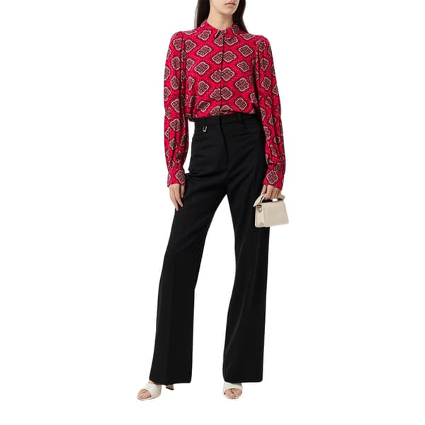 Vero Moda Dam/Dam Spetsdetalj Avslappnad Passform Puffärmsskjorta Raspberry Pink 10 UK