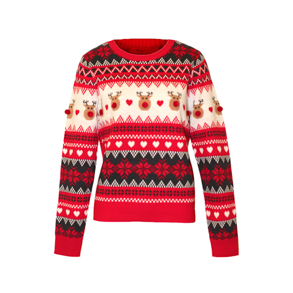 Brave Soul Dam/Damer Jul Pom Pom Jumper XS Röd Red XS