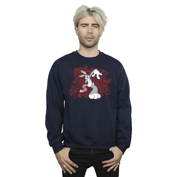 Looney Tunes ACME Doodles Bugs Bunny Sweatshirt L Marinblå Navy Blue L