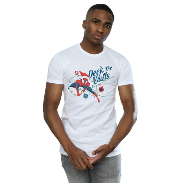 Marvel Mens Spider-Man Deck The Walls T-Shirt S Vit White S